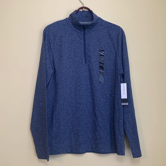 Banana Republic | NWT Blue Golf Men Adult Quick Dry 1/4 Zip Up Pullover Top M - Picture 1 of 8